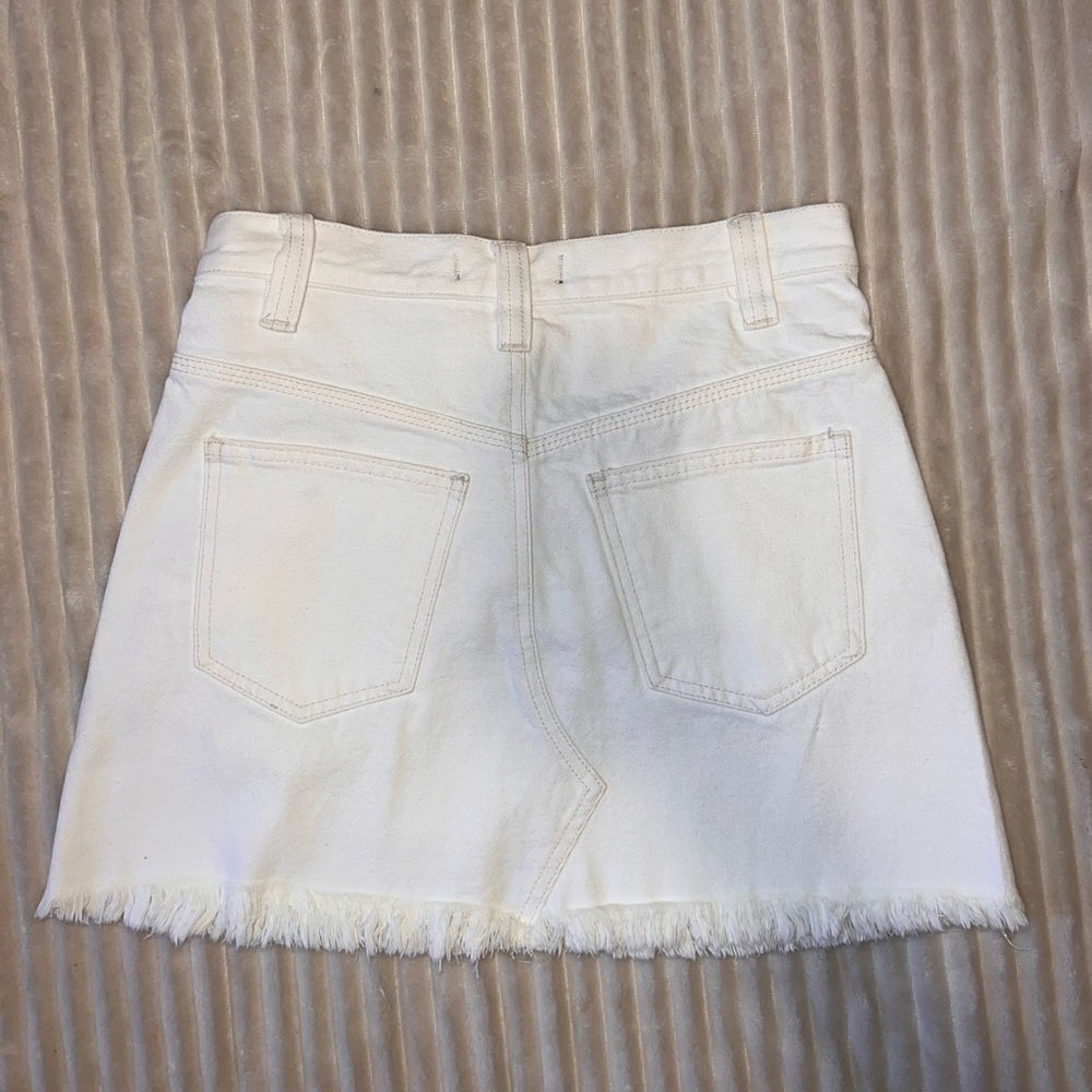 NWOT Free People Sidecar White Denim Mini Skirt - Picture 7 of 9